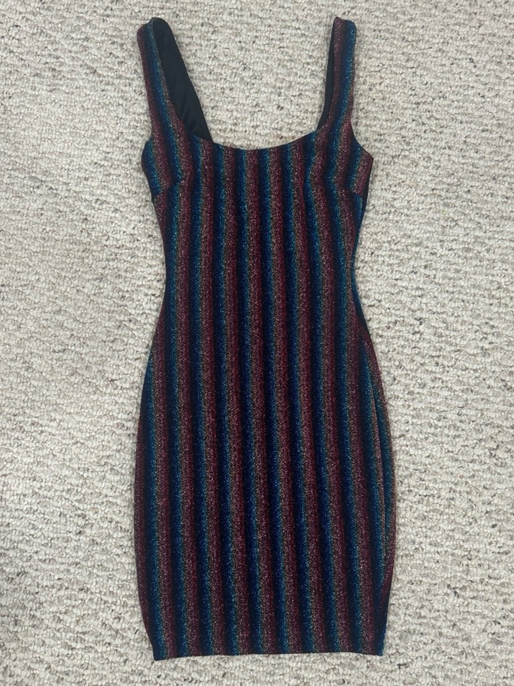 Fashion Nova Multicolor Glitter Stripe Bodycon Mini Dress
